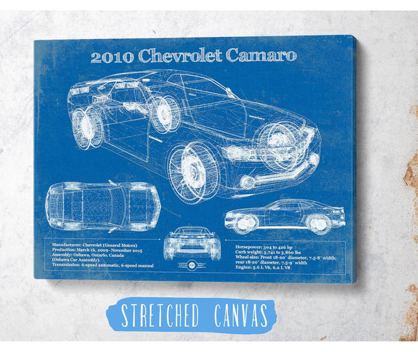Cutler West 2010 Chevrolet Camaro Vintage Blueprint Auto Print