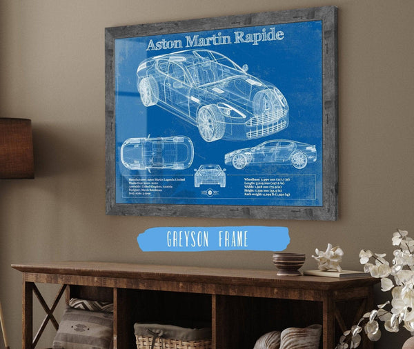 Cutler West 2011 Aston Martin Rapide Vintage Blueprint Auto Print