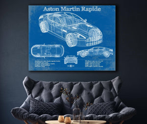Cutler West 2011 Aston Martin Rapide Vintage Blueprint Auto Print