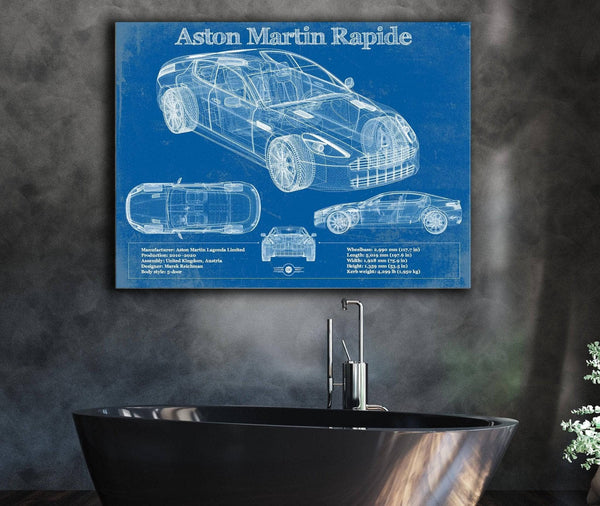 Cutler West 2011 Aston Martin Rapide Vintage Blueprint Auto Print