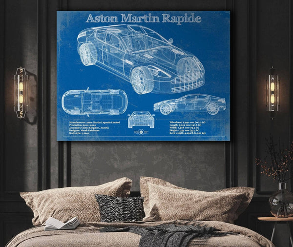 Cutler West 2011 Aston Martin Rapide Vintage Blueprint Auto Print