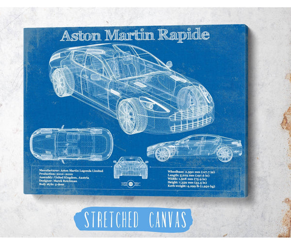 Cutler West 2011 Aston Martin Rapide Vintage Blueprint Auto Print