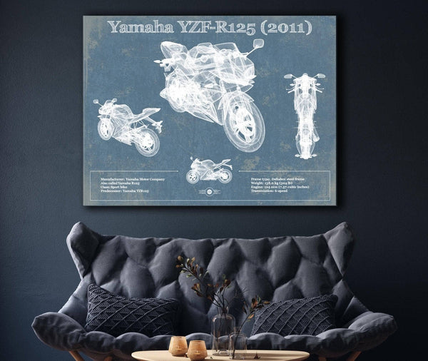 Cutler West 2011 Yamaha SR125 Blueprint Motorcycle Patent Print
