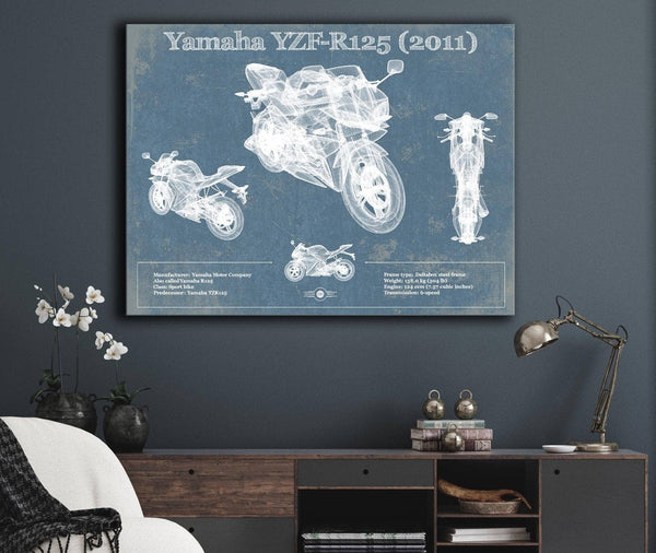 Cutler West 2011 Yamaha SR125 Blueprint Motorcycle Patent Print