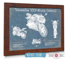 Cutler West 2011 Yamaha SR125 Blueprint Motorcycle Patent Print