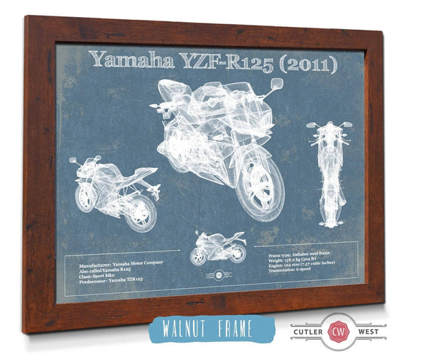 Cutler West 2011 Yamaha SR125 Blueprint Motorcycle Patent Print