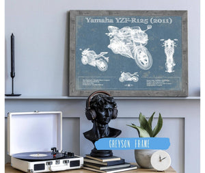 Cutler West 2011 Yamaha SR125 Blueprint Motorcycle Patent Print