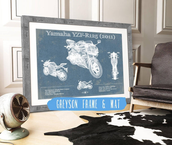 Cutler West 2011 Yamaha SR125 Blueprint Motorcycle Patent Print