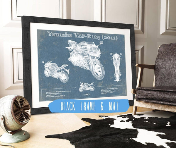 Cutler West 2011 Yamaha SR125 Blueprint Motorcycle Patent Print