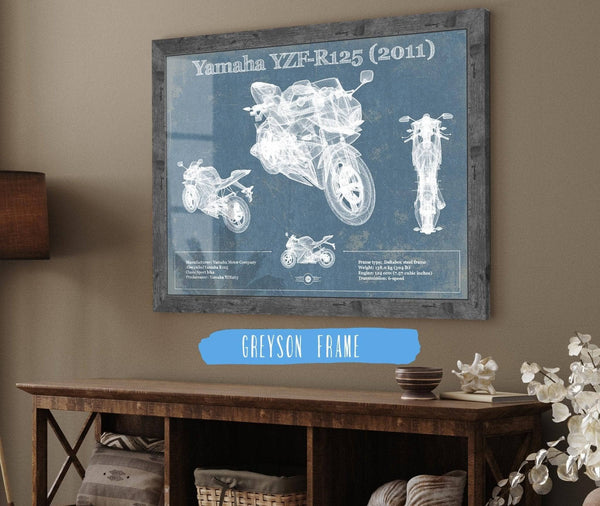 Cutler West 2011 Yamaha SR125 Blueprint Motorcycle Patent Print