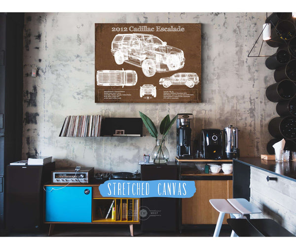 Cutler West 2012 Cadillac Escalade Blueprint Vintage Auto Print
