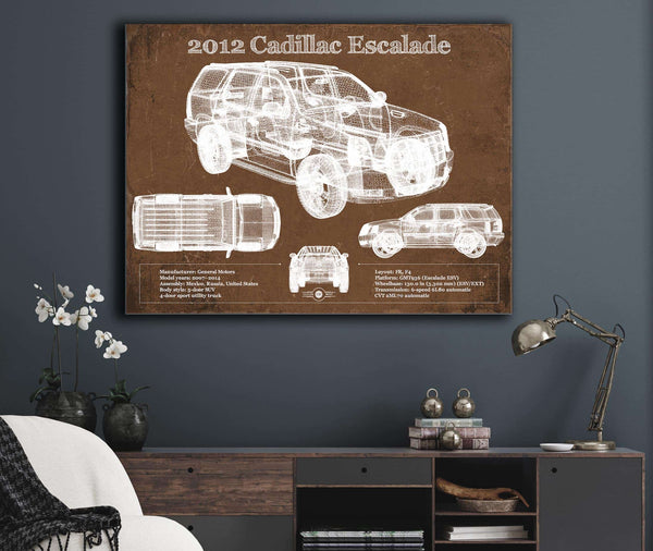Cutler West 2012 Cadillac Escalade Blueprint Vintage Auto Print