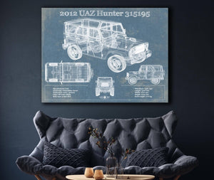 Cutler West 2012 UAZ Hunter 315195 Vintage Blueprint Auto Print
