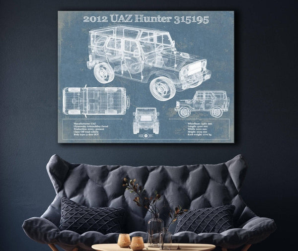 Cutler West 2012 UAZ Hunter 315195 Vintage Blueprint Auto Print