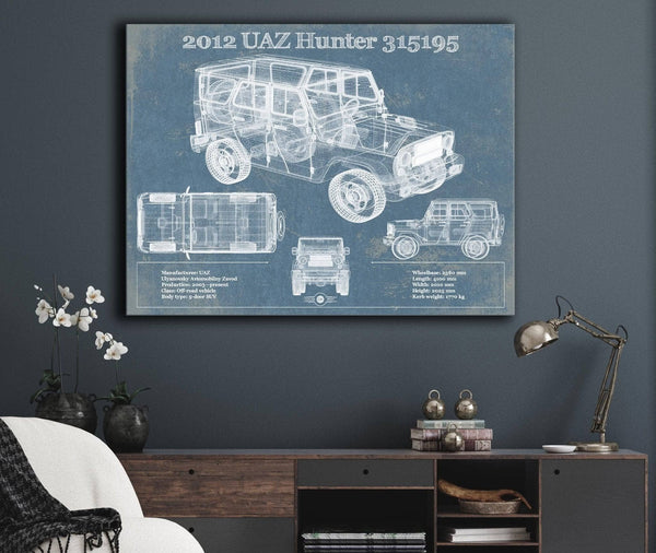Cutler West 2012 UAZ Hunter 315195 Vintage Blueprint Auto Print