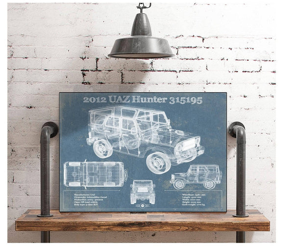Cutler West 2012 UAZ Hunter 315195 Vintage Blueprint Auto Print