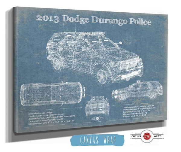 Cutler West 2013 Dodge Durango Police Blueprint Vintage Auto Print