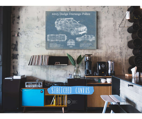 Cutler West 2013 Dodge Durango Police Blueprint Vintage Auto Print