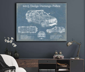 Cutler West 2013 Dodge Durango Police Blueprint Vintage Auto Print