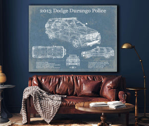 Cutler West 2013 Dodge Durango Police Blueprint Vintage Auto Print