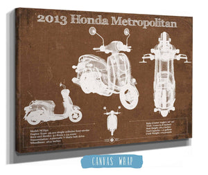 Cutler West 2013 Honda Metropolitan Vintage Blueprint Auto Print