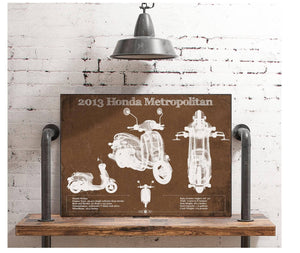 Cutler West 2013 Honda Metropolitan Vintage Blueprint Auto Print