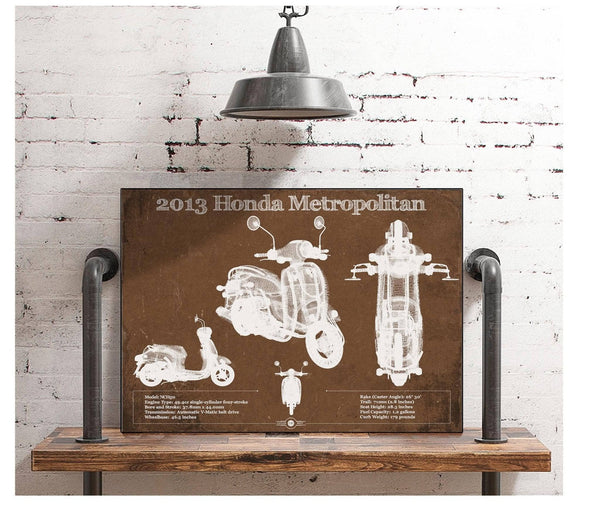 Cutler West 2013 Honda Metropolitan Vintage Blueprint Auto Print