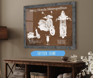Cutler West 2013 Honda Metropolitan Vintage Blueprint Auto Print