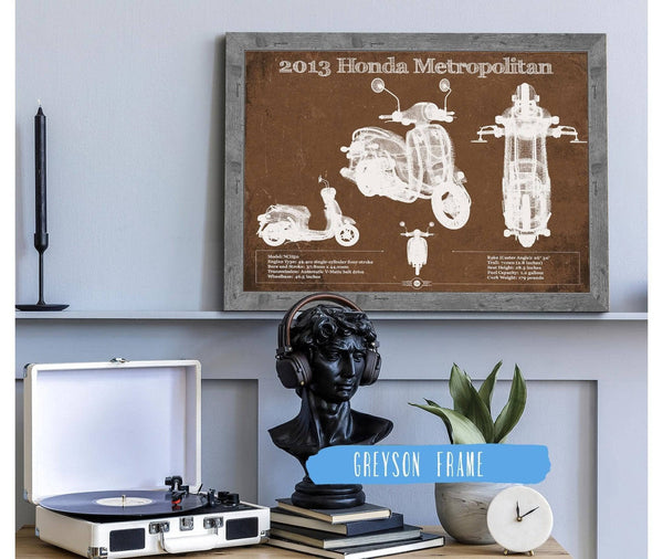 Cutler West 2013 Honda Metropolitan Vintage Blueprint Auto Print