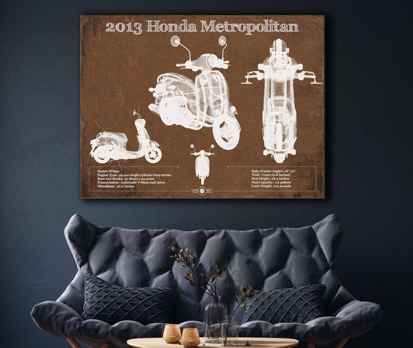 Cutler West 2013 Honda Metropolitan Vintage Blueprint Auto Print
