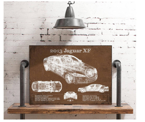 Cutler West 2013 Jaguar XF Blueprint Vintage Auto Print