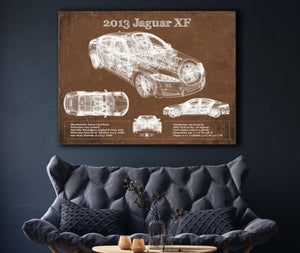 Cutler West 2013 Jaguar XF Blueprint Vintage Auto Print