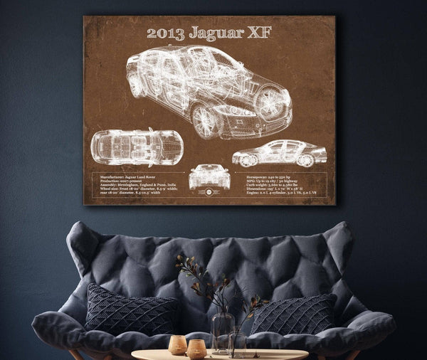 Cutler West 2013 Jaguar XF Blueprint Vintage Auto Print