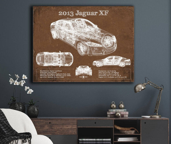 Cutler West 2013 Jaguar XF Blueprint Vintage Auto Print