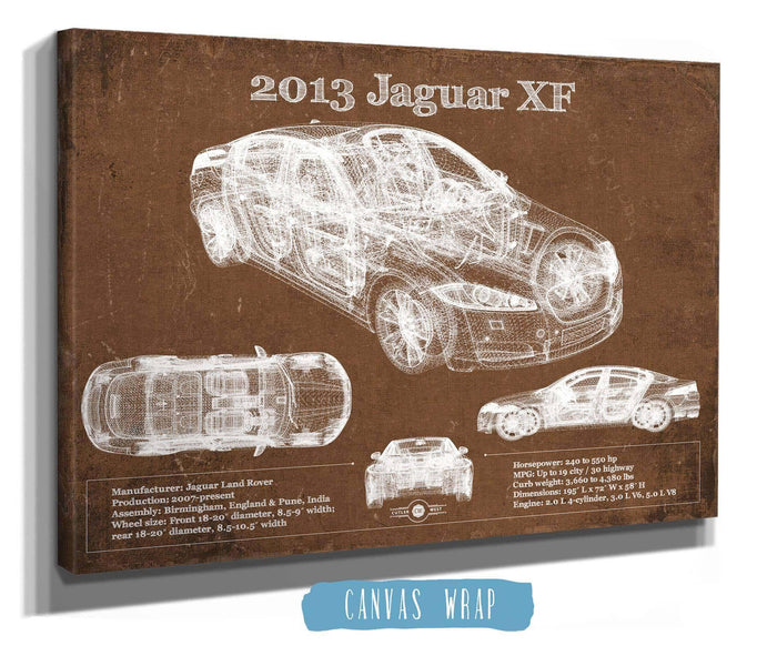 Cutler West Jaguar Collection 2013 Jaguar XF Blueprint Vintage Auto Print