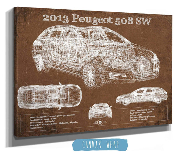 Cutler West 2013 Peugeot 508 SW Blueprint Vintage Auto Print
