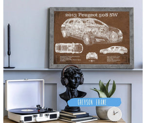 Cutler West 2013 Peugeot 508 SW Blueprint Vintage Auto Print