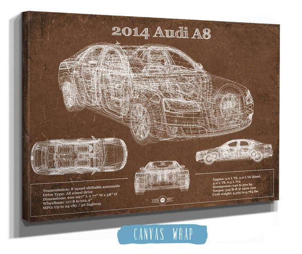 Cutler West 2014 Audi R8 Vintage Blueprint Auto Print