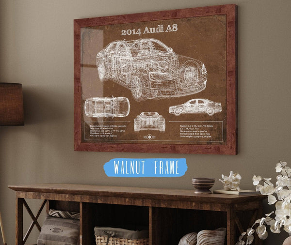 Cutler West 2014 Audi R8 Vintage Blueprint Auto Print