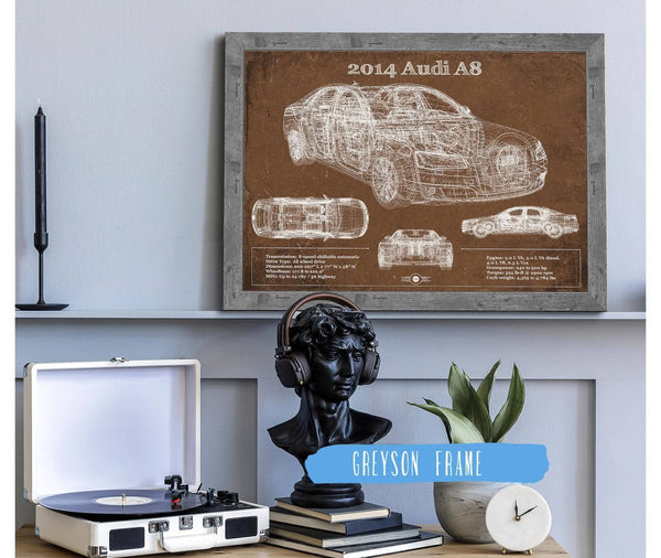 Cutler West 2014 Audi R8 Vintage Blueprint Auto Print