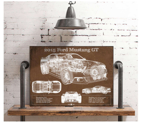 Cutler West 2015 Ford Mustang GT Eleanor Blueprint Vintage Auto Print