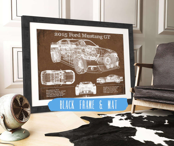 Cutler West 2015 Ford Mustang GT Eleanor Blueprint Vintage Auto Print