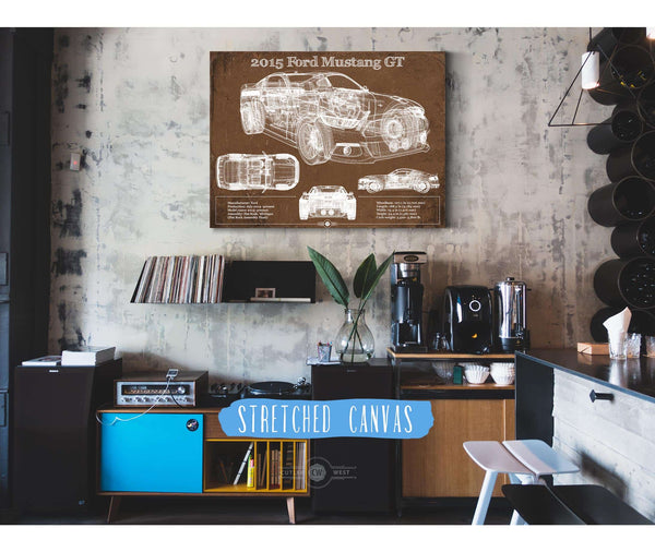 Cutler West 2015 Ford Mustang GT Eleanor Blueprint Vintage Auto Print