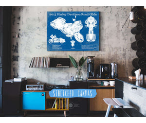 Cutler West 2015 Harley Davidson Road Glide Blueprint Vintage Motorcycle Print