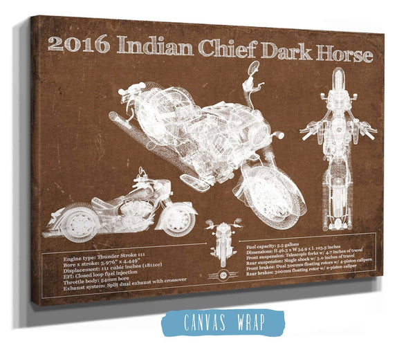 Cutler West 2016-2019 Indian Chief Dark Horse Motorcycle Patent Print