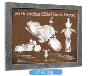 Cutler West 2016-2019 Indian Chief Dark Horse Motorcycle Patent Print