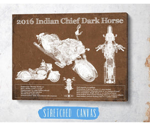 Cutler West 2016-2019 Indian Chief Dark Horse Motorcycle Patent Print