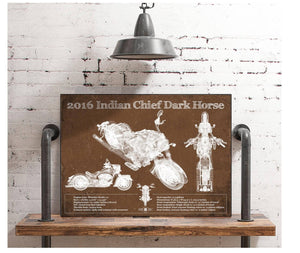 Cutler West 2016-2019 Indian Chief Dark Horse Motorcycle Patent Print