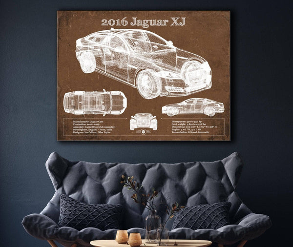 Cutler West 2016 Jaguar XJ Car Original Blueprint Art