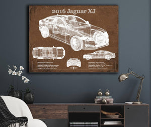Cutler West 2016 Jaguar XJ Car Original Blueprint Art